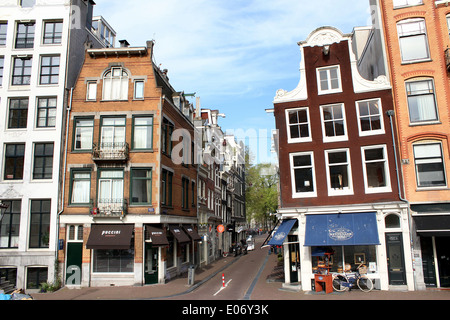 Old colourful gabled houses in the inner city of Amsterdam, The Netherlands Stock Photo