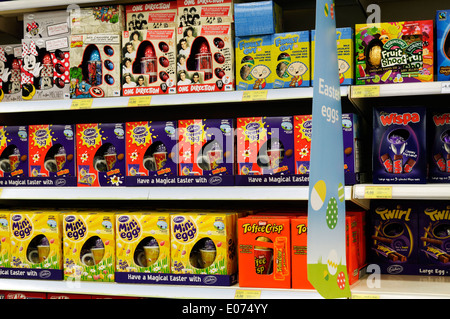 Easter eggs in Tesco Stock Photo