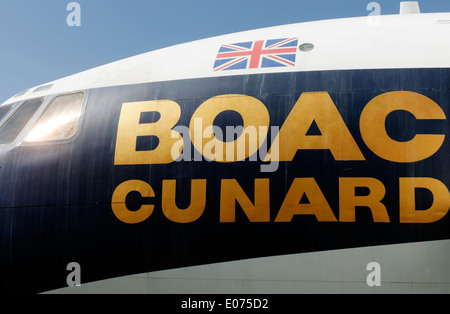 Vickers VC-10 airliner in the colours of BOAC Cunard at Duxford air museum Stock Photo