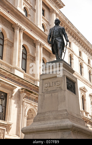 Statue of Robert Clive on Clive Steps in King Charles Street in Whitehall, London Stock Photo