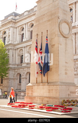 The Glorious Dead inscription on the Cenotaph in Whitehall, London, England UK Stock Photo