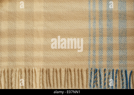 Background of the wool plaid with fringe Stock Photo