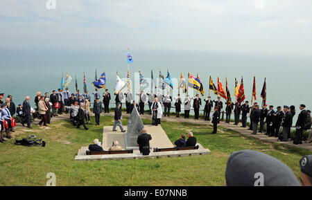 Beachy Head Eastbourne UK 5 May 2014 -  The Bomber Command Memorial Service held on Beachy Head Stock Photo