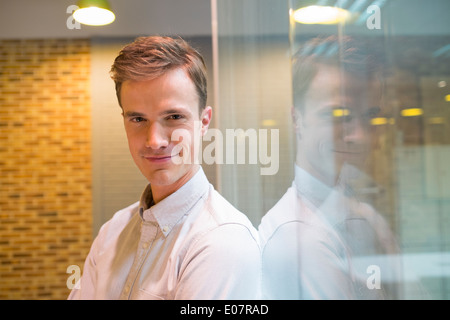 Male business startup looking camera student Stock Photo