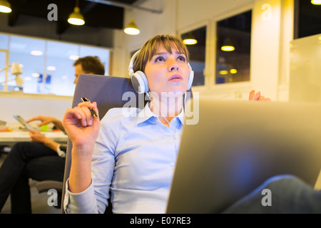 Female business working startup student desk Stock Photo