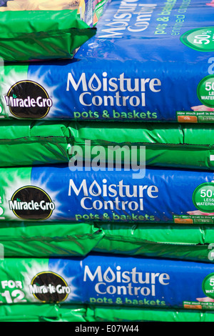Stacked Bags of Moisture Control Potting Compost Stock Photo