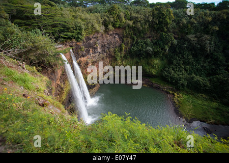 Wailua Falls on Kauai, Hawaii Stock Photo