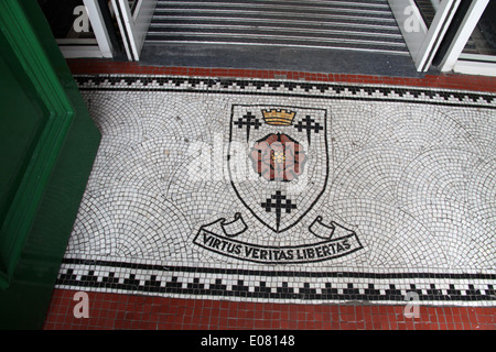 Coat of Arms at the entrance to Glossop Municipal Building Stock Photo