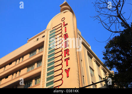 Apr 29, 2014 - Mumbai, Maharashtra, India - The Liberty Cinema has stopped screening Bollywood movies since October 2012 and now is concentrating on alternate venues of income like film festivals and live shows. Figures from the Film Federation of India published show that the number of single-screen cinemas in the country fell from 13,000 to about 10,000 over a five-year period to 2012. They are continuing to shut down or are being converted to Multiplexes - with plush seats and a wide range of food on offer to adapt to the tastes of the internet generation. (Credit Image: © Subhash Sharma/ZU Stock Photo