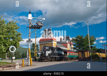North Conway train station, New Hampshire, USA. Stock Photo