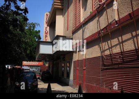 Apr 29, 2014 - Mumbai, Maharashtra, India - Latest on the casualty list of single screen cinemas, the New Empire Cinema, has closed after screening its last Bollywood film in March of 2014. Figures from the Film Federation of India published show that the number of single-screen cinemas in the country fell from 13,000 to about 10,000 over a five-year period to 2012. They are continuing to shut down or are being converted to Multiplexes - with plush seats and a wide range of food on offer to adapt to the tastes of the internet generation. (Credit Image: © Subhash Sharma/ZUMA Wire/ZUMAPRESS.com Stock Photo