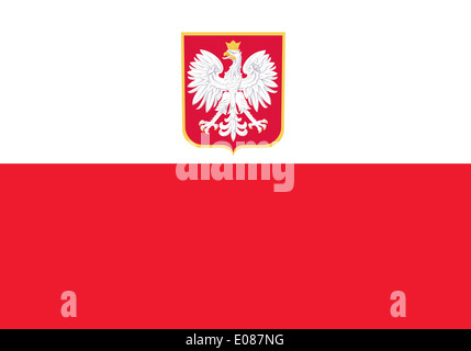 Polish Flag Flat Illustration. Republic of Poland Flag. Stock Photo