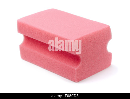 Single car wash sponge isolated on white Stock Photo