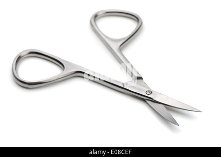 Small steel nail scissors isolated on white Stock Photo