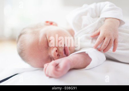 Newborn baby sleeping peacefully Stock Photo