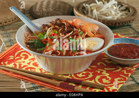 Penang Hokkien Mee. Malaysian noodle dish. Stock Photo