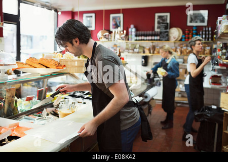 Workers working in supermarket Stock Photo