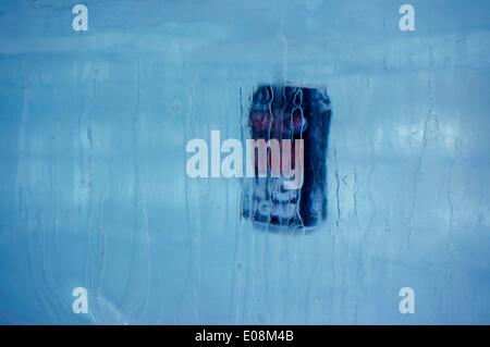 An ice cube contains a Pepsi can during a promotion action of the soft drink manufacturer Pepsi at Alexanderplatz in Germany, 09 August 2013. Fotoarchiv für Zeitgeschichte - NO WIRE SERVICE Stock Photo