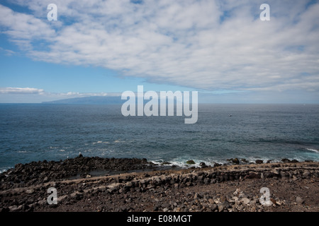 Isla de la Gomera on the horizon, Acantilado de los Gigantes, Tenerife, Spain Stock Photo