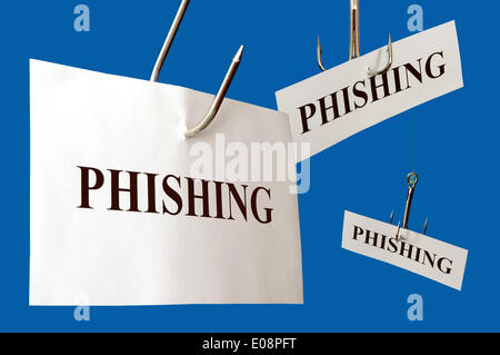 Illustration - A sign reading 'Phishing' hangs on a fish hook in Germany, 30 December 2006. Fotoarchiv für ZeitgeschichteS. Steinach - NO WIRE SERVICE Stock Photo