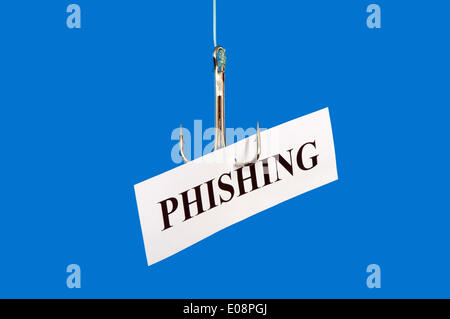 Illustration - A sign reading 'Phishing' hangs on a fish hook in Germany, 30 December 2006. Fotoarchiv für ZeitgeschichteS. Steinach - NO WIRE SERVICE Stock Photo