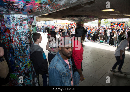 Skateboard jam at the Undercroft to celebrate the first 12 months of the Long Live South Bank campaign. London, UK. Stock Photo