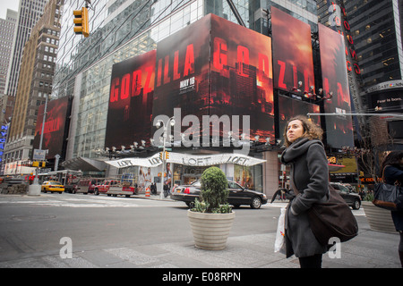 A poster advertising the new 'Godzilla' film is seen in Times Square in New York Stock Photo