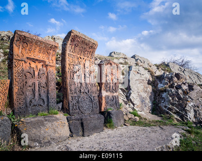 Khachkars in Sevanavank monastery, Armenia.