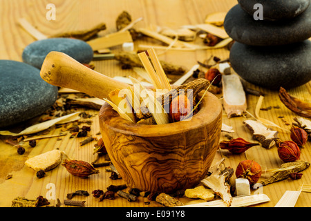Ingredients fue a tea in the traditional Chinese medicine. Healing of illnesses by alternative methods., Zutaten fue einen Tee i Stock Photo