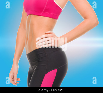 close up of female abs in sportswear Stock Photo