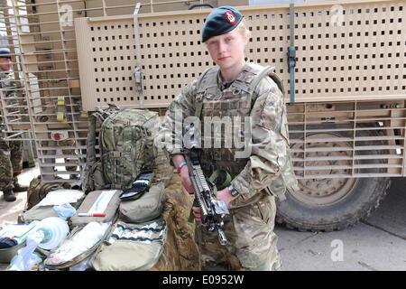 Salisbury Plain, Wiltshire, UK. 6th May 2014. operation herrick 20 media day 6th of may 2014 on Salisbury Plain Training area.20th armored brigade show off some of the equipment that they will be using in Afghanistan. Credit:  andrew chittock/Alamy Live News Stock Photo