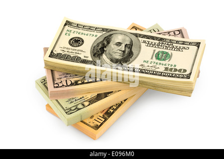 A lot of American dollar of bank notes. Symbolic photo fue debts and wealth, Viele amerikanische Dollar Geldscheine. Symbolfoto Stock Photo