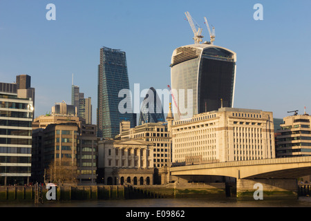 20 Fenchurch Street (Walkie-Talkie) & 122 Leadenhall Street (Cheesegrater) Skyscrapers under construction - City of London Stock Photo