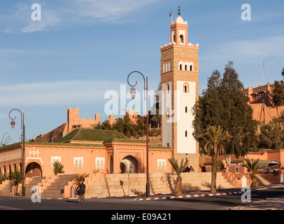 The Somali Mosque - Mosquée Somalie - in the centre of Ouarzazate, in Souss-Massa-Drâa, Morocco, north Africa. Stock Photo
