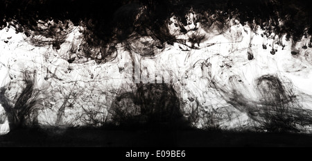 water and black ink lines on white Stock Photo