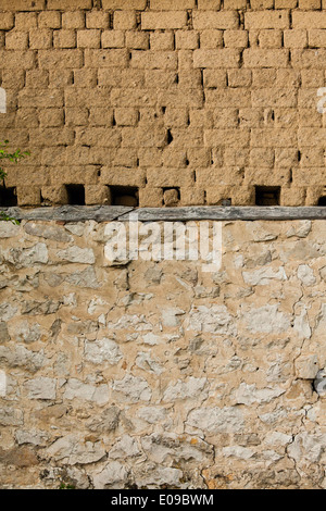 The clay wall for a background, front photo Stock Photo