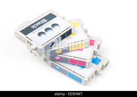 Cartridges for colour inkjet printer Stock Photo