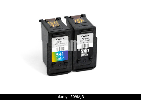 Canon black and color ink cartridges Stock Photo