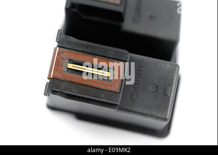 Close up of a Canon ink cartridge showing the electronic print head Stock Photo