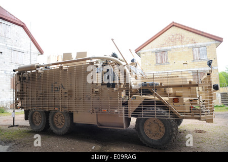 Mastiff is a heavily armored, 6 x six-wheel-drive patrol vehicle which carries eight people, plus two crew. Stock Photo