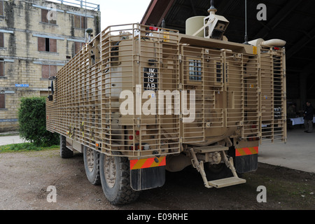 Mastiff is a heavily armored, 6 x six-wheel-drive patrol vehicle which carries eight people, plus two crew. Stock Photo