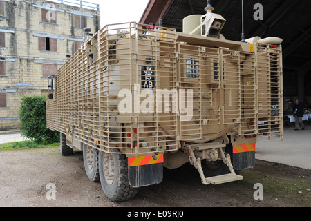 Mastiff is a heavily armored, 6 x six-wheel-drive patrol vehicle which carries eight people, plus two crew. Stock Photo