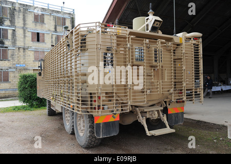 Mastiff is a heavily armored, 6 x six-wheel-drive patrol vehicle which carries eight people, plus two crew. Stock Photo