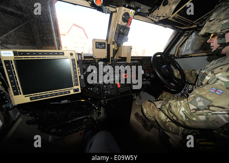 Husky is a new protected support vehicle, providing commanders with a highly mobile and flexible load carrying vehicle. Stock Photo