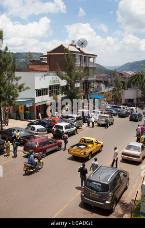 Street view in Kigali city center, Rwanda Stock Photo