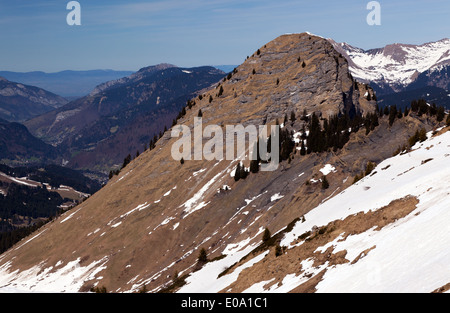 View from the Chamossiere ski-lift in the ski-resort of Morzine, France. Stock Photo