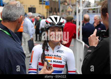 Northampton, UK . 07th May, 2014. Lizzie Armitstead GB finished 6th position. 95 riders took part in the 1st leg from Oundle to Northampton in the Great Britain Cycle Tour. First place went to Emma Johansson second place Marianne Vos and third place went to the British rider Hannah Barnes. Credit:  Bigred/Alamy Live News Stock Photo