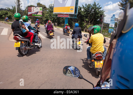 Moto taxis in Kigali, Rwanda Stock Photo