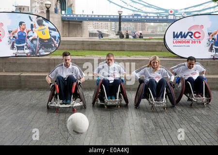 London, UK. 7th May 2014. The World Wheelchair Rugby Challenge was launched today outside City Hal Credit: Keith Larby/Alamy Live News Stock Photo