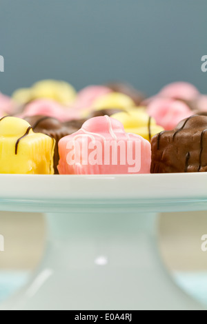 A series on French Fondant Fancies, a type of Petit Four Stock Photo